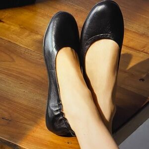 FitFlop Black Leather Allegro Ballet Flats Comfort DuocomFF Size 7